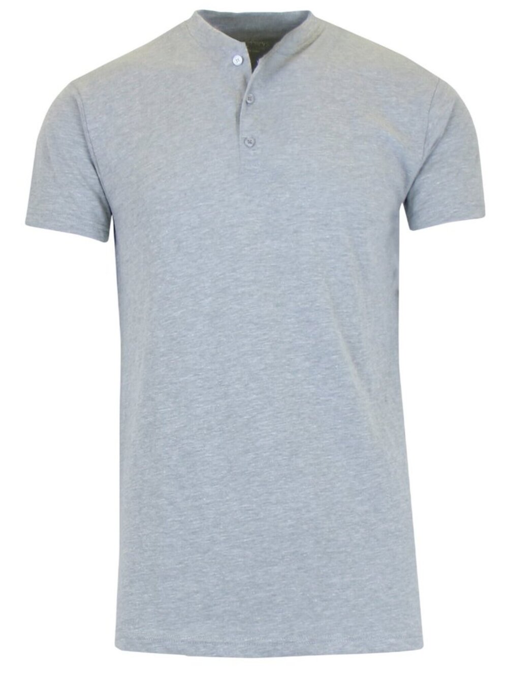 NWT Galaxy By Harvic Mens Slim Fitting Short Sleeve Henley Slub Tee Gray XL - Picture 1 of 7
